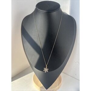 Ross Simons Gold Over Sterling Silver Topaz Diamond Snowflake Necklace 925 Chain